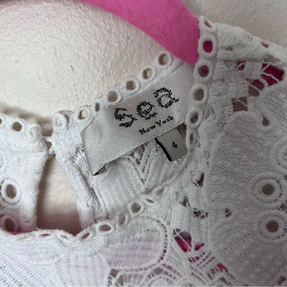 Sea NY Figgy Embroidered Eyelet White Blouse Size 4 - Picture 5 of 10